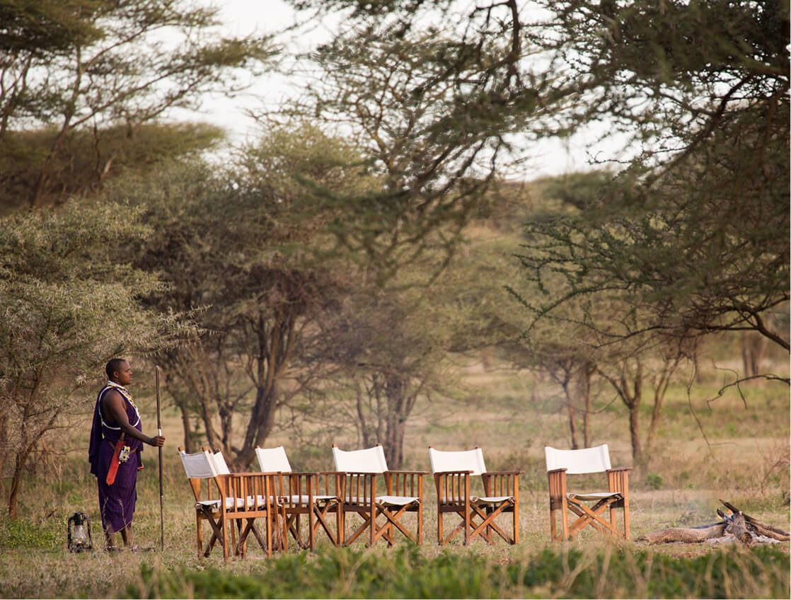 Image of African man in the african Bush at Dulana Serengeti Camp - Serengeti, Tanzania