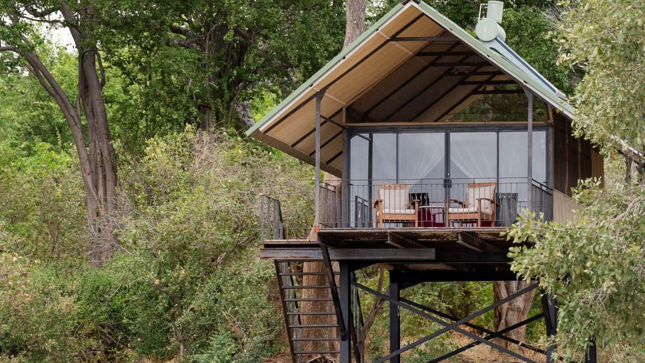 Elevated guest accommodation at Kavunga Safari Camp, Zimbabwe.