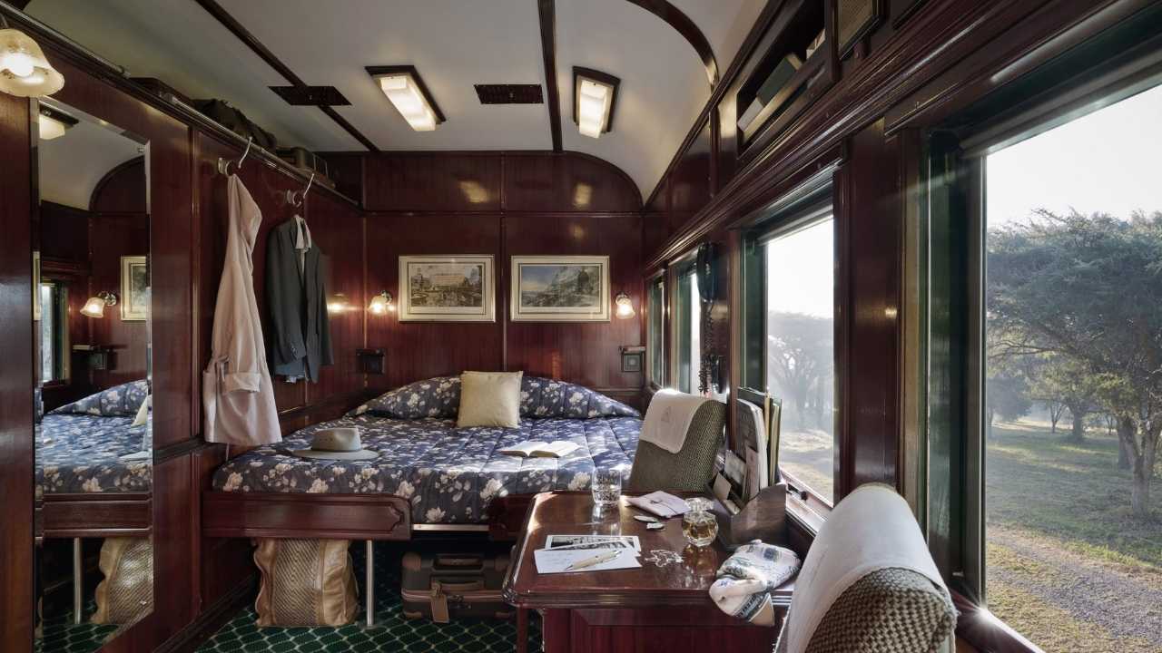 Luxury accommodation types on board the Rovos Rail train in South Africa.