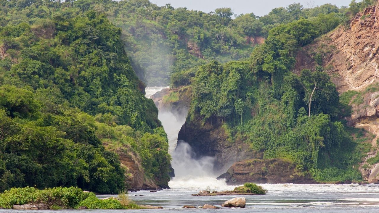 Long-range view of Murchison Falls