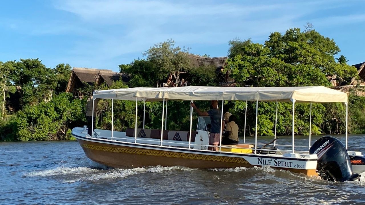 Safari boat Nile Spirit cruising on the Nile River