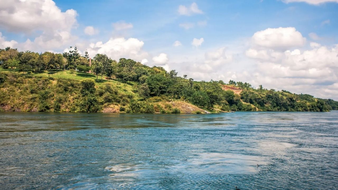Wide river landscape in Queen Elizabeth National Park