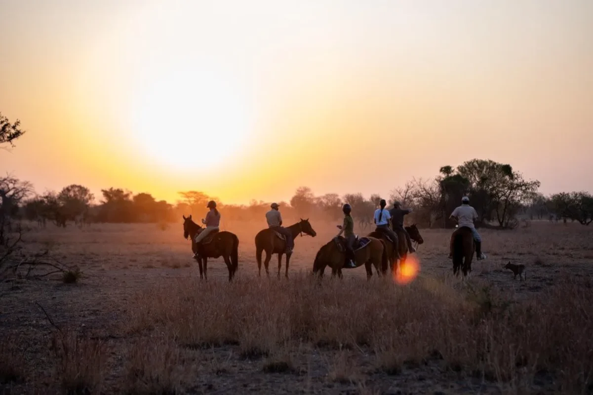Sunset horseback safari at Chundukwa Lodge, Zambia