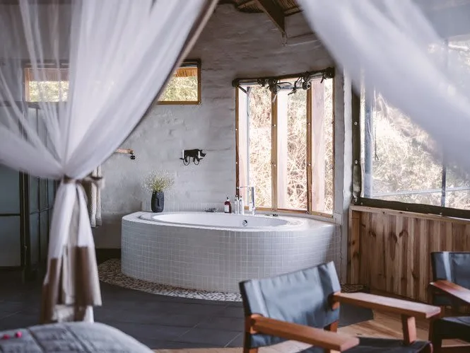 Bathroom at Chundukwa River Lodge in Zambia.