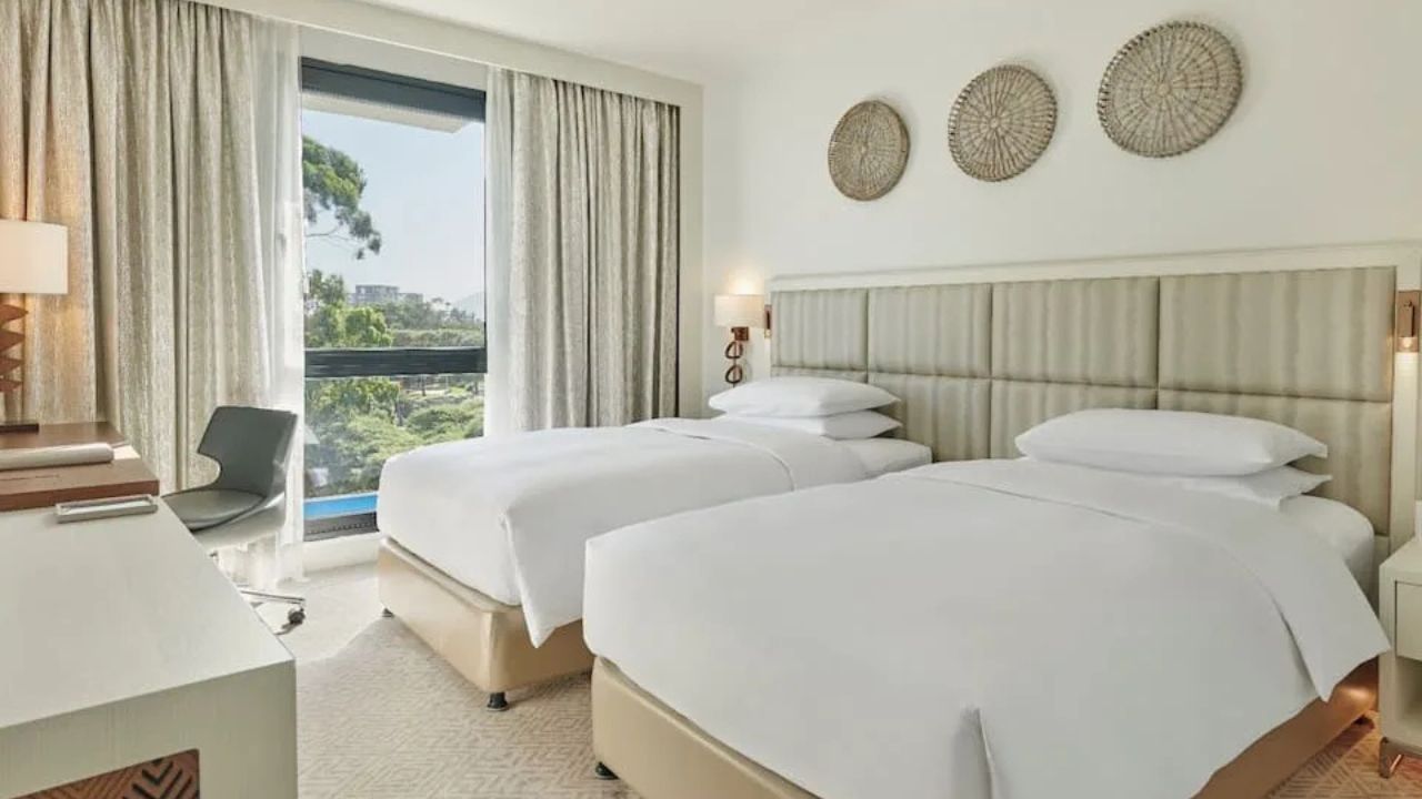 Hyatt Regency Addis Ababa guest room with double and single bed