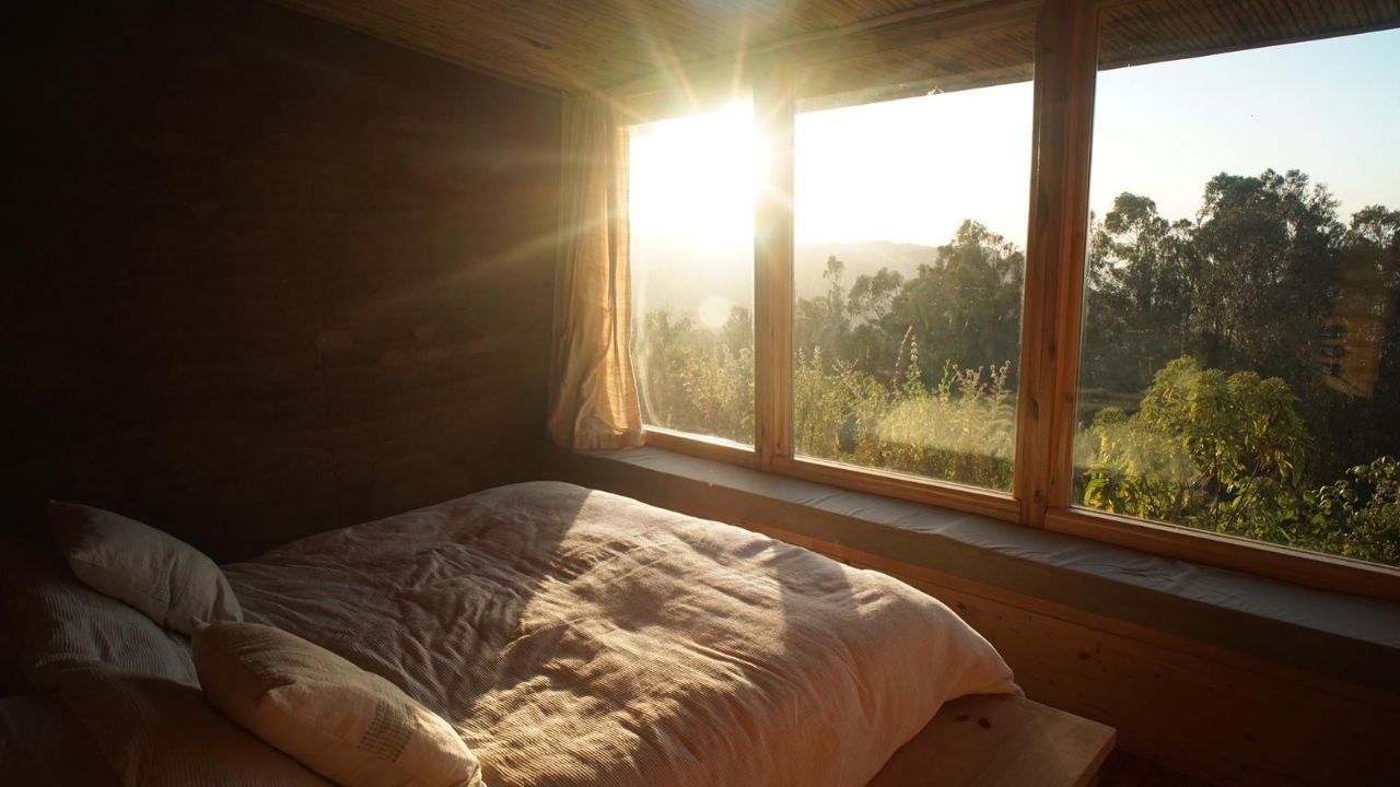 Double bed guest room at LimaLimo Lodge, Simien Mountains