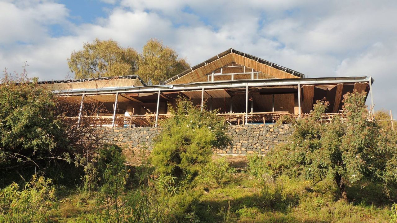 Front view of LimaLimo Lodge in Simien Mountains, Ethiopia