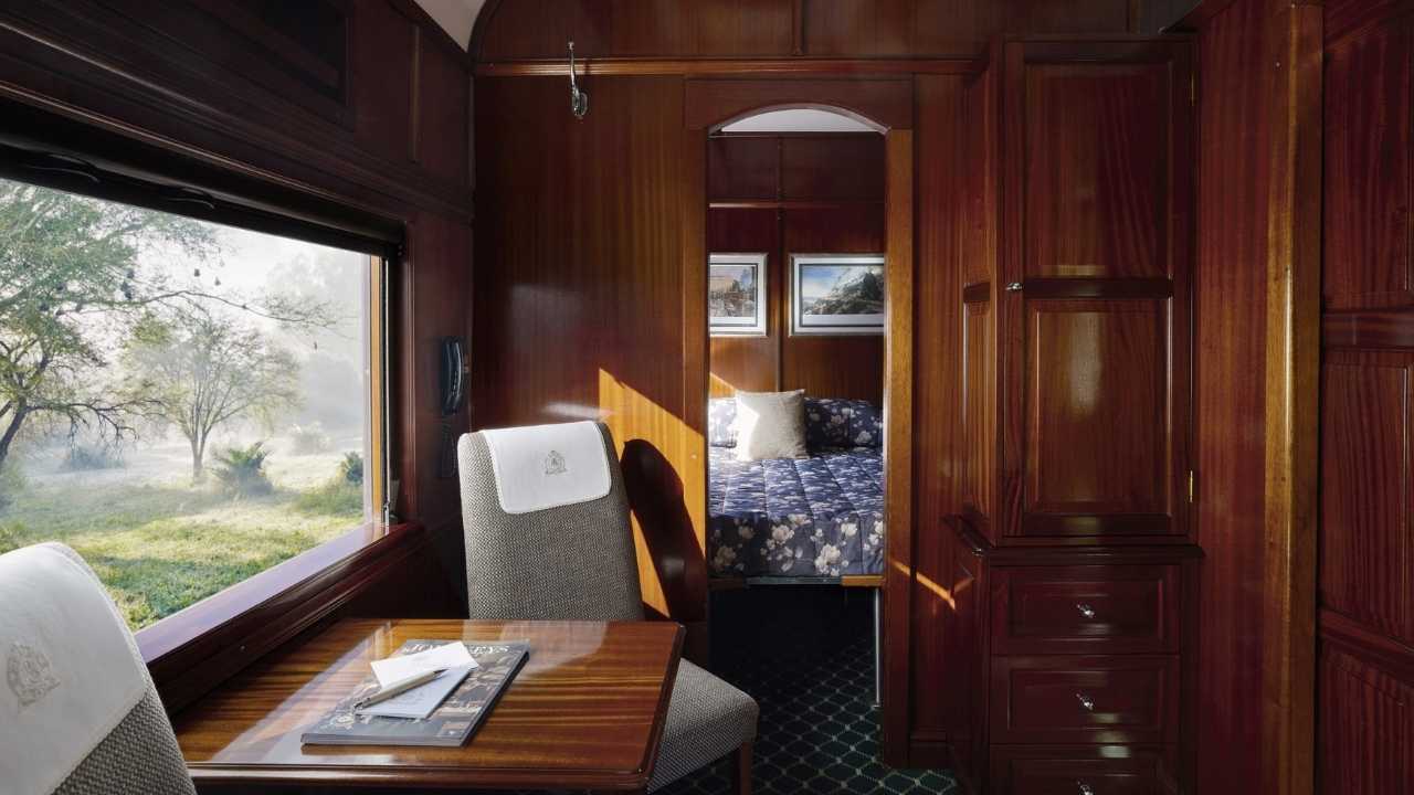 Luxury accommodation types on board the Rovos Rail train in South Africa.