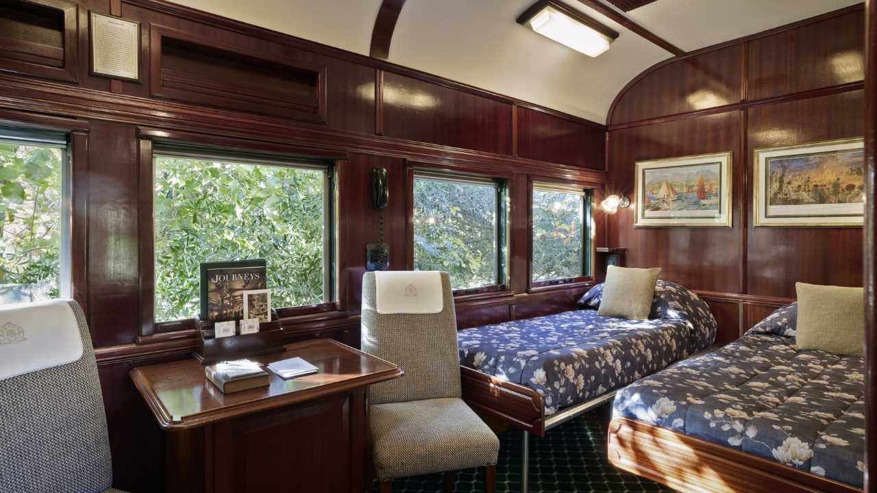 Luxury accommodation types on board the Rovos Rail train in South Africa.