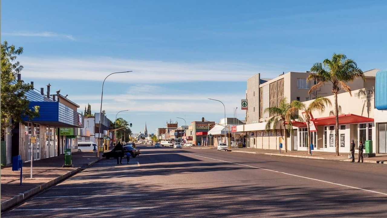 Streets and buildings of Upington in the Northern Cape, South Africa.