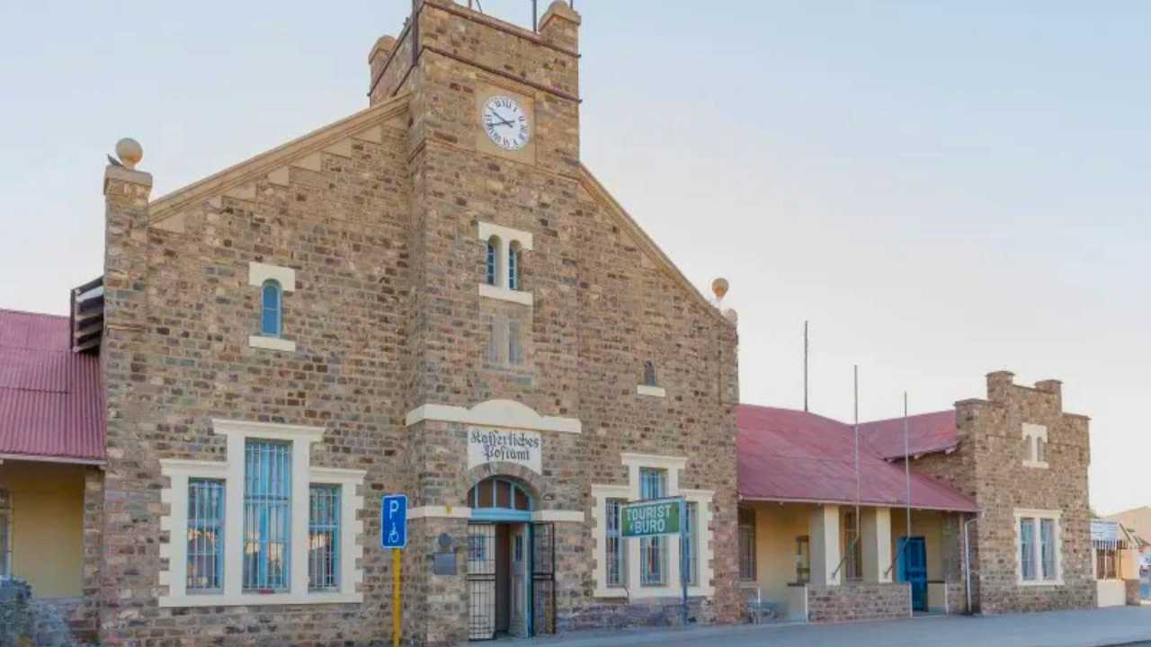 Historic post office building in Keetmanshoop, Namibia.