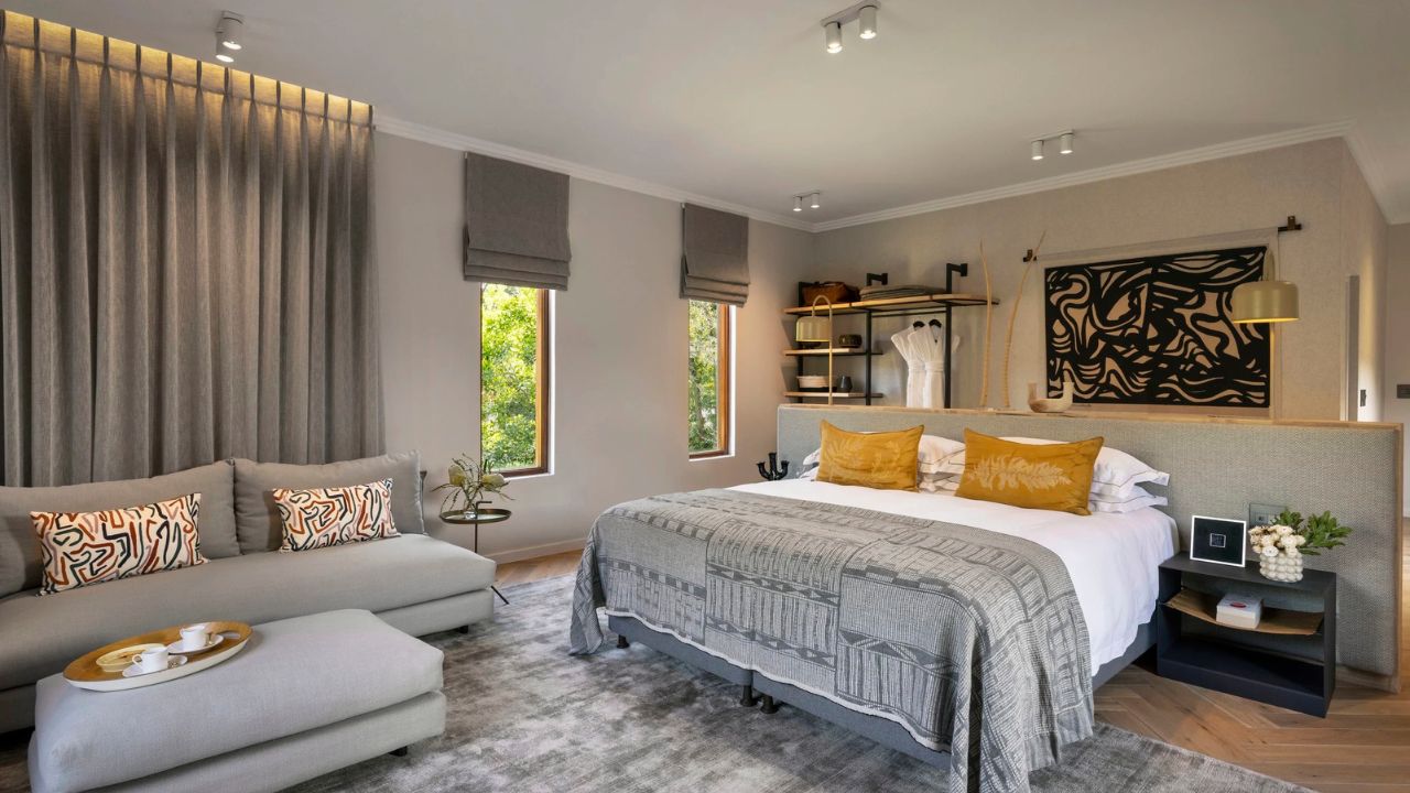 Luxury double room at Peech Boutique Hotel with front view of bed