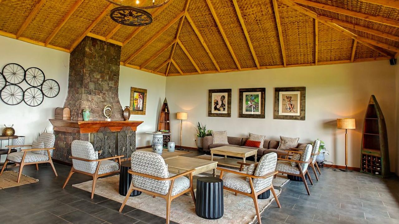 Reception area of Nkuringo Bwindi Gorilla Lodge Uganda