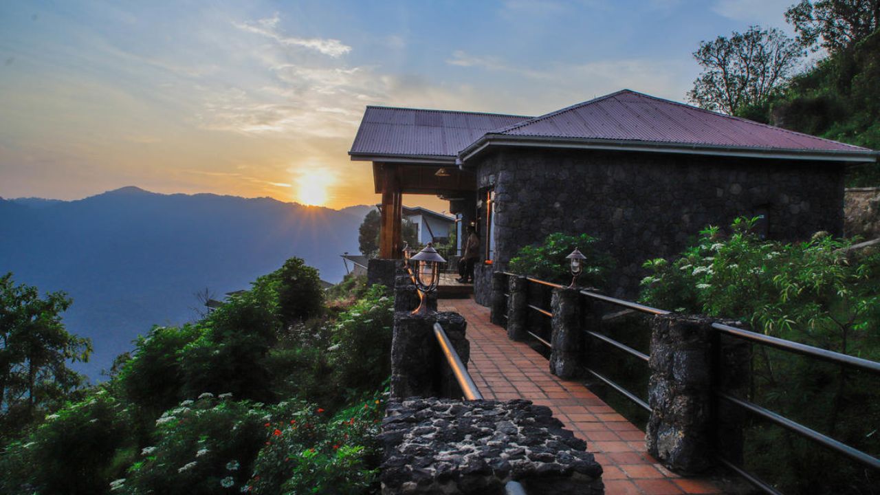 Sunrise side view Nkuringo Bwindi Gorilla Lodge Uganda