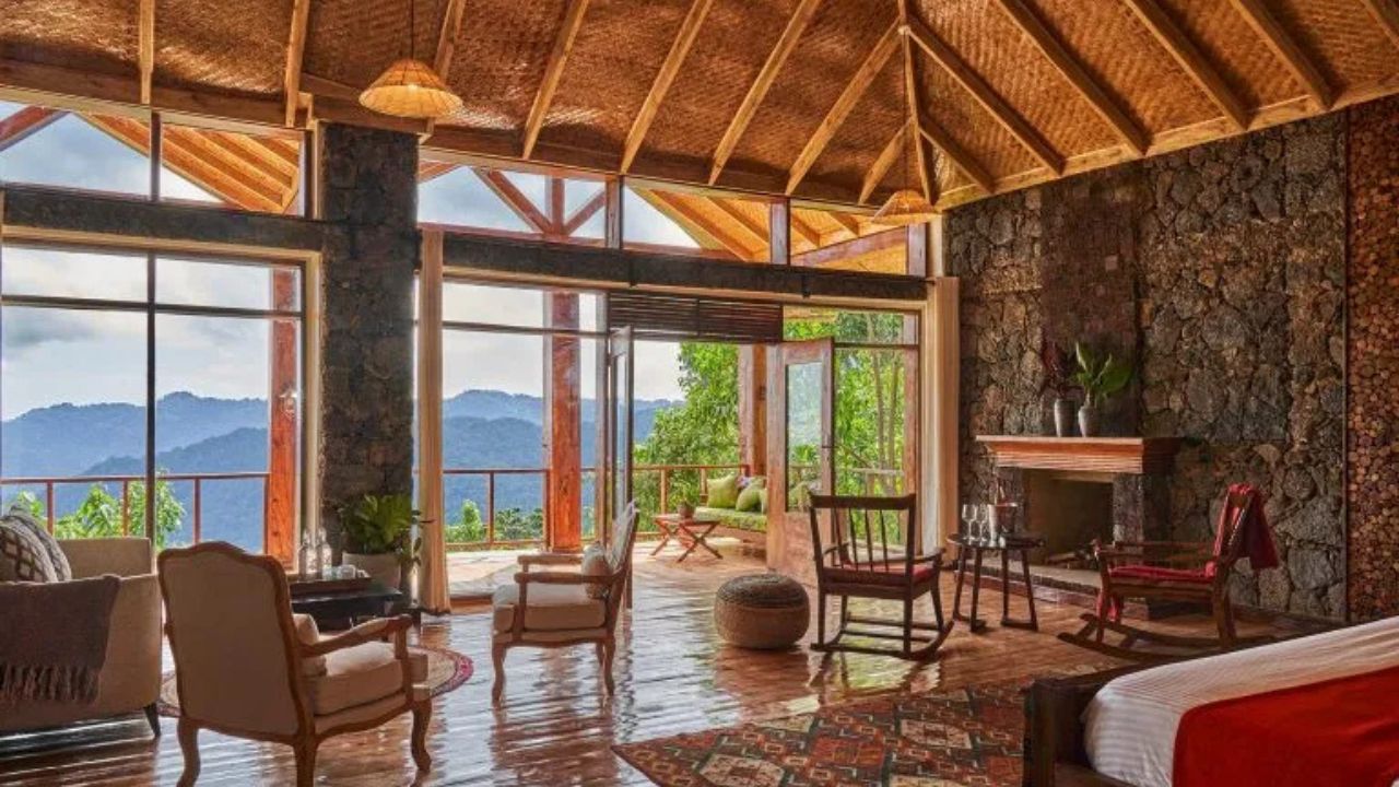 Spacious indoor reception area Nkuringo Bwindi Gorilla Lodge