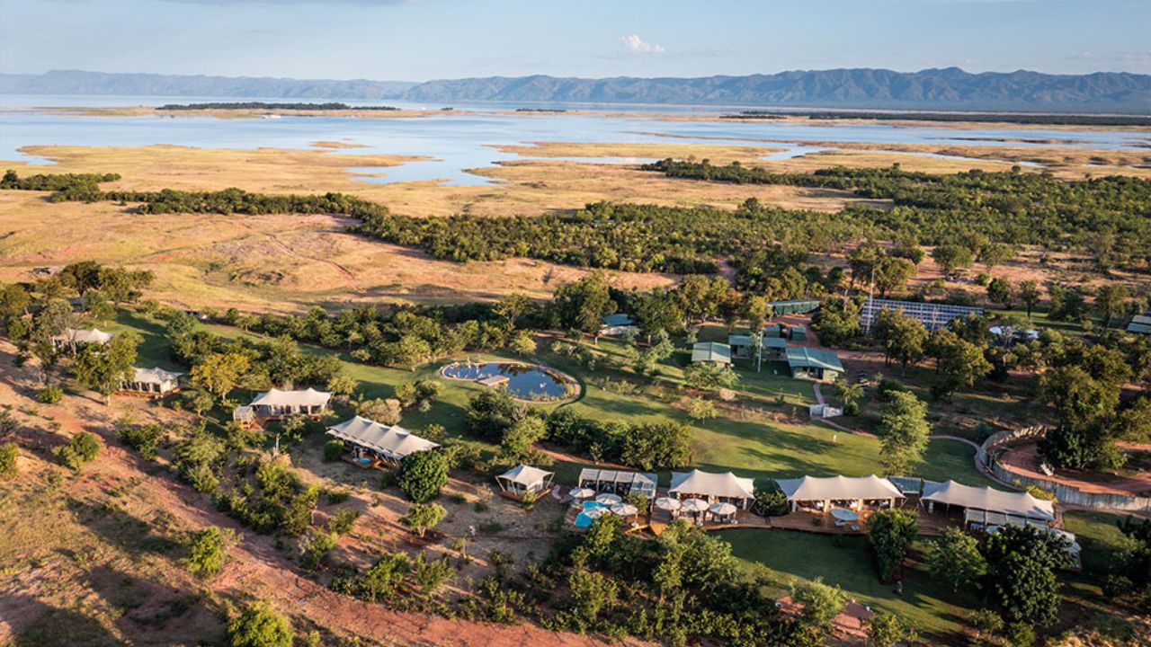 Fothergill Island lodge overlooking Lake Kariba, Zimbabwe