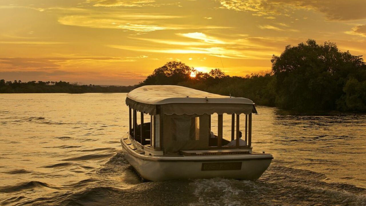 Zambezi River sunset cruise Victoria Falls Zimbabwe