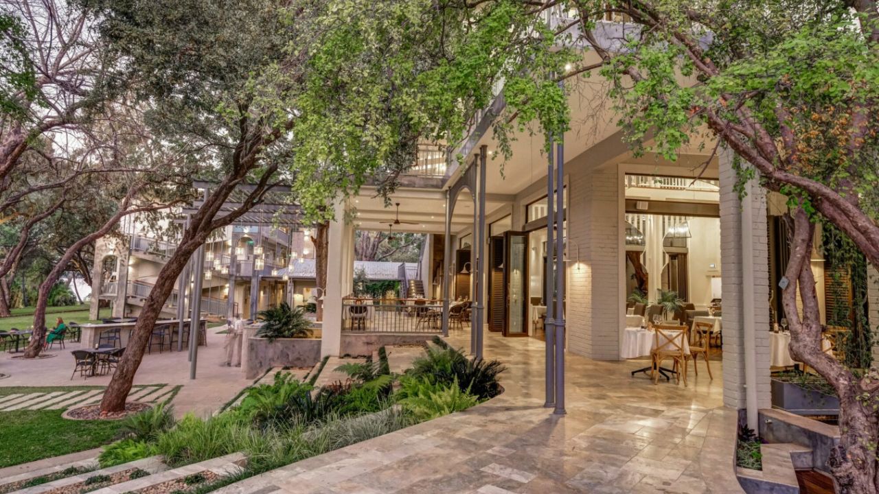 Palm River Hotel entrance granite tiles beige interiors