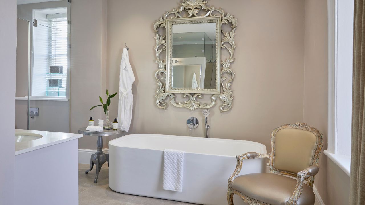 Large luxury bathtub in Dock House Boutique Hotel suite Cape Town.