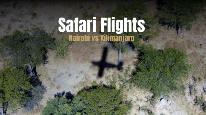 Image with aircraft flying over Africa depicting African Safari Routes from Australia via Nairobi and Kilimanjaro