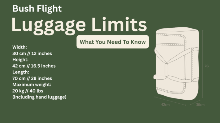 Image showing luggage limits for Safari Bush flights in Africa