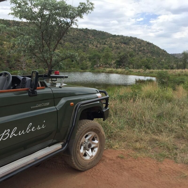 Image of game drive vehicle in Welgevonden Game reserve