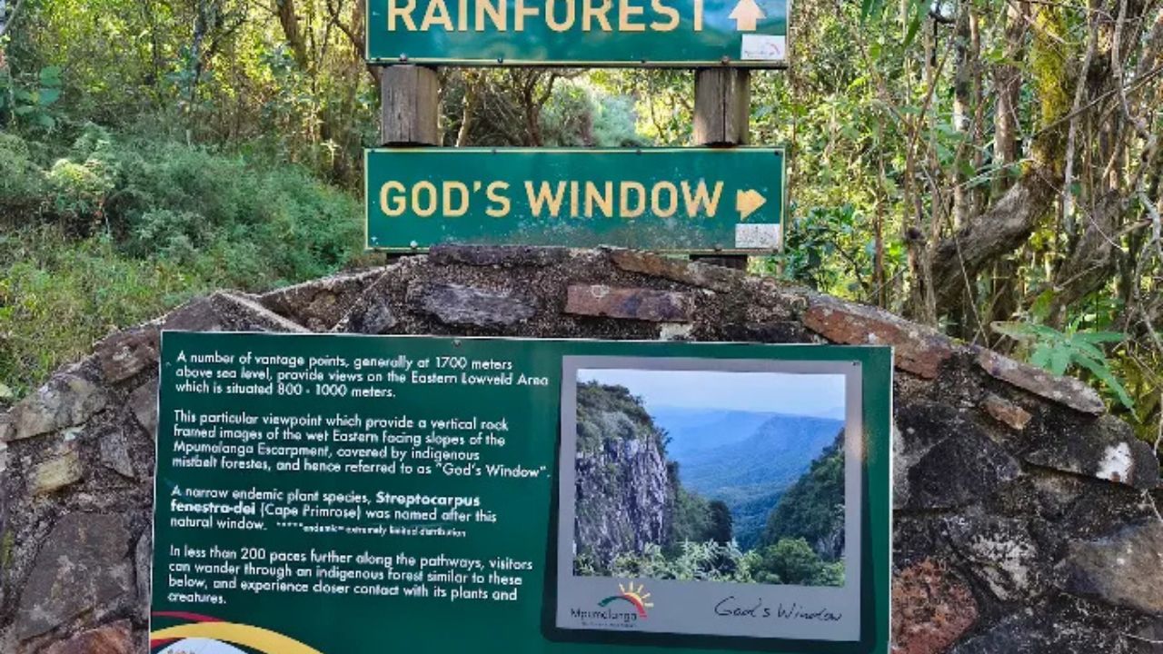 God's Window signage on the Panorama Route in South Africa.