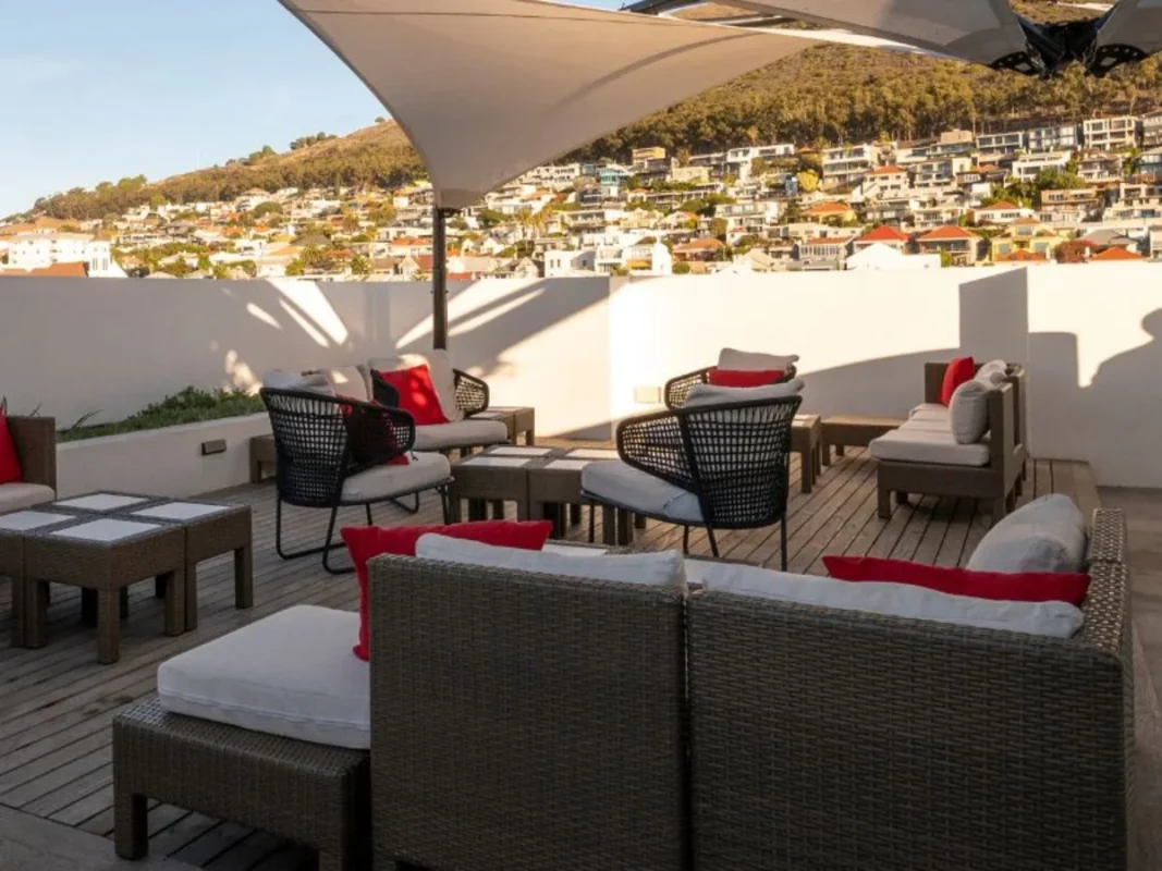Mountain views from deck at ANEW Hotel Green Point Cape Town.