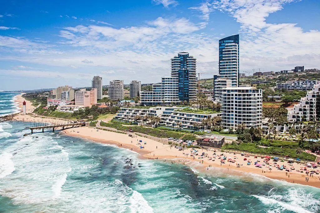 Umhlanga Rocks coastline and Indian Ocean in Durban South Africa.